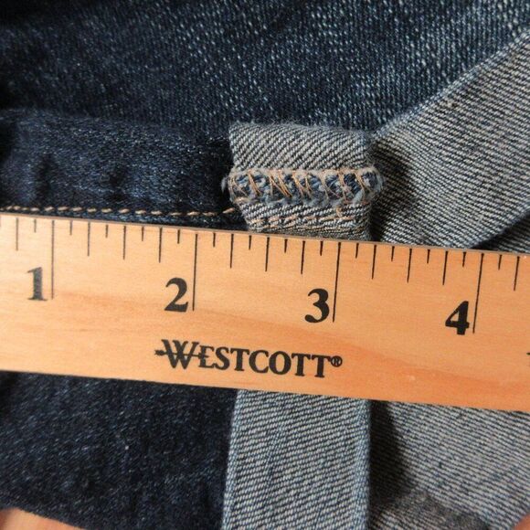 AEROPOSTALE Midi Cuffed Distressed Jean Shorts Sz 4 Ripped Blue Denim Hot Pants - Picture 13 of 13